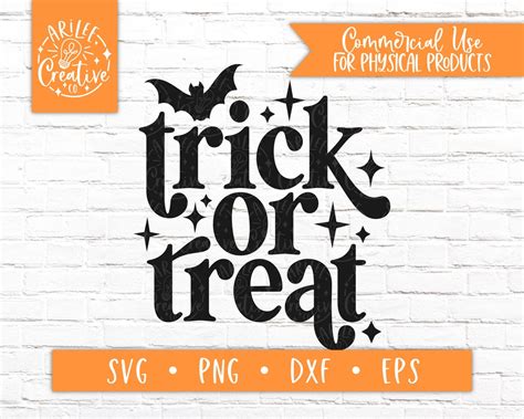 Trick or Treat SVG, Trick or Treat PNG, Modern Halloween SVG, Trendy Trick or Treat Svg, Trendy ...