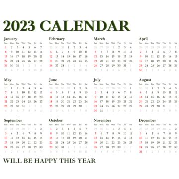 2023 Calendar Simple Lunar Green Minimalist 2023 Calendar 2023