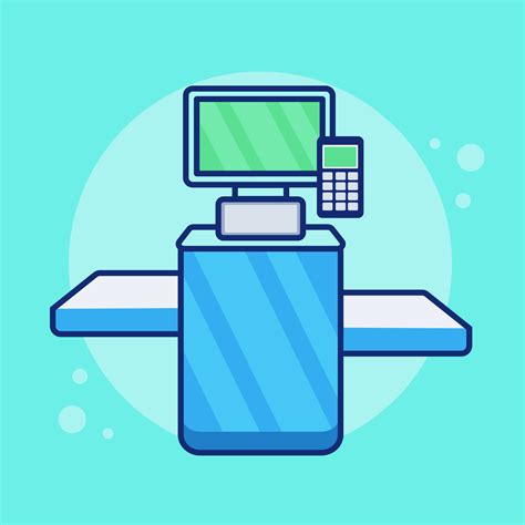 Self Service Checkout Cartoon Icon Vector Art At Vecteezy