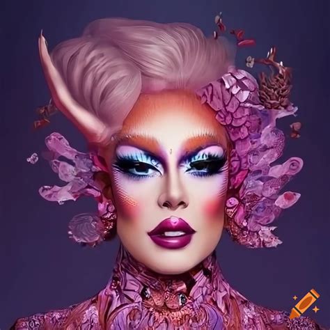 Elaborate High Fashion Drag Queen Inspired By A Coral Reef On Craiyon