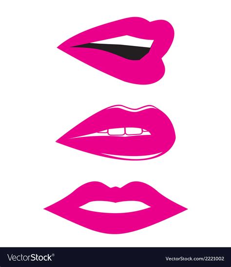 Lips And Kiss icon logo Set Royalty Free Vector Image