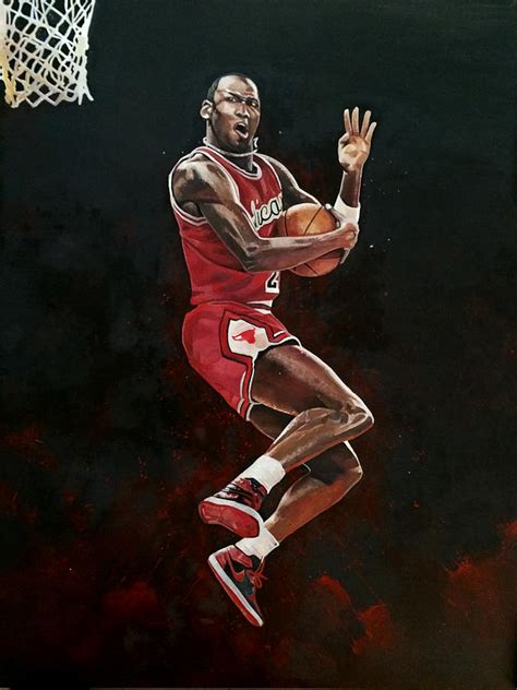 Michael Jordan Cradle Dunk Painting by Michael Pattison - Fine Art America