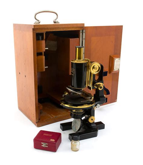 Bonhams An Early 20th Century Cased Microscope By Carl Zeiss Jena Nr 73980 The Jug Handle