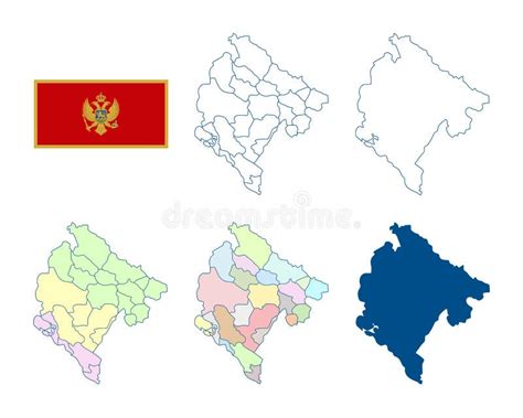 Montenegro Map Detailed Blue Outline And Silhouette Administrative