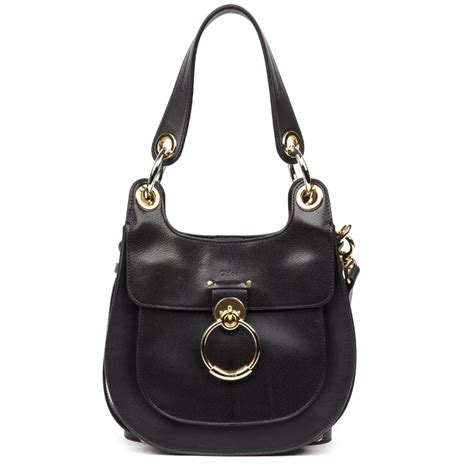 Chlo Chlo Hobo Tess Black Leather Shoulder Bag Black