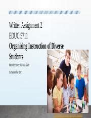 Written Assignment Unit 2 Pdf EDUC 5711 01 Teaching For Diverse And