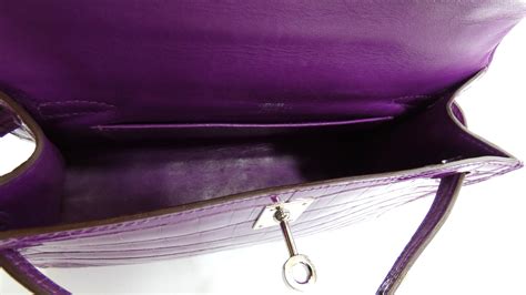 Pochette Kelly En Crocodile Violet Mca Luxury Bags