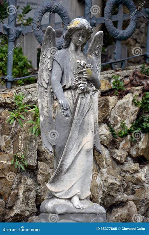 Angel On Tombstone On Old Cemetery Stock Image Image Of Shape