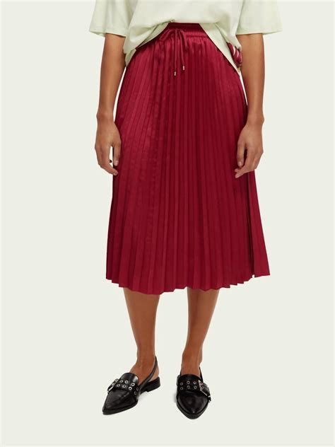 Scotch And Soda Plissee Skirt In Red Lyst