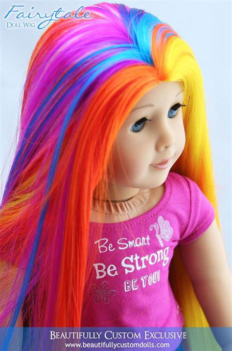 Fairytale Wig Bright Rainbow Custom American Girl Dolls American