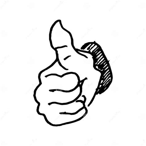 Vector Doodle Hand Gestures Icon Hand For Thumbs Up Stock Vector