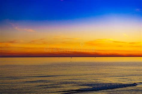 Red Sunset Over Sea Fjord Norway Stock Photo Image Of Skyline Nature