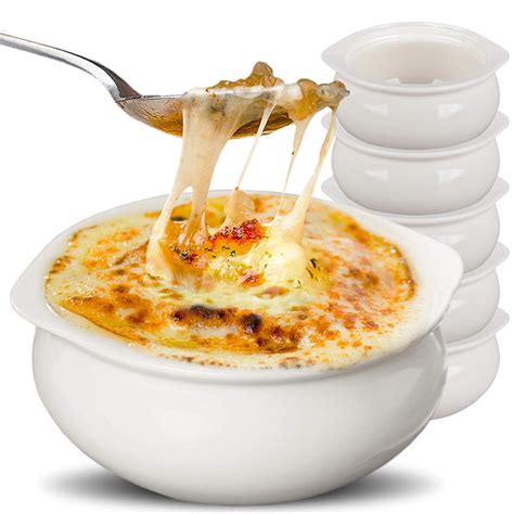 Amazon Stock Your Home White French Onion Soup Crocks Count