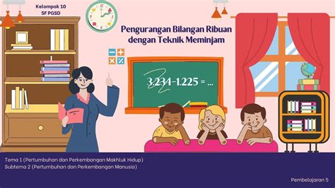 Pengurangan Bilangan Ribuan Dengan Teknik Meminjam Kelas 3 SD Tema 1