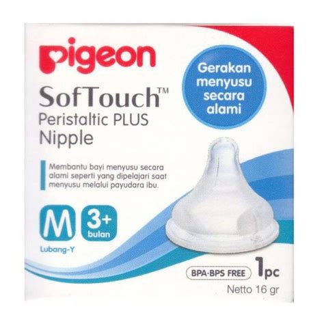 Jual Pigeon SofTouch Peristaltic Plus Nipple Wide Neck 1s Box M Dot