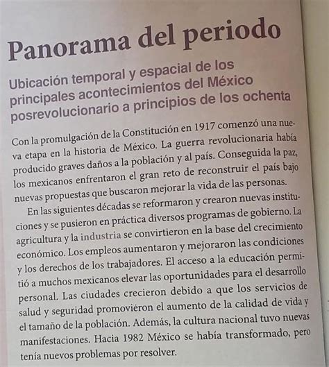 Leer el texto Panorama del periodo ubicación temporal y espacial de