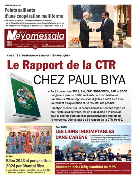 Meyomessala Hebdo Du 15 Janvier 2024 Meyomessala International