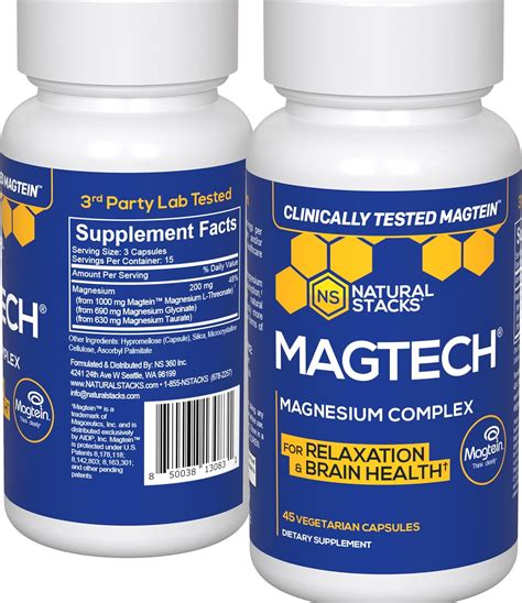 Amazon Natural Stacks MagTech Magnesium Supplement Chelated