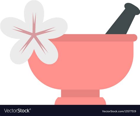 Mortar And Pestle Icon Flat Style Royalty Free Vector Image