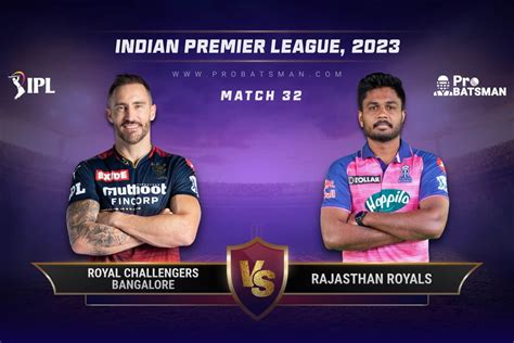 Rcb Vs Rr Dream11 Prediction With Stats Pitch Report And Player Record