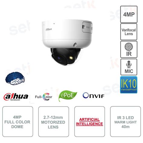 IPC HDBW5449R1 ZE LED Domo Full Color IP Onvif PoE 4MP Varifocal