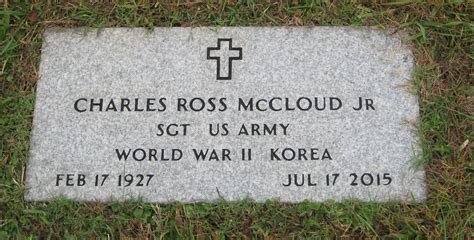 Charles Ross Red” Mccloud Jr 1927 2015 Find A Grave Memorial