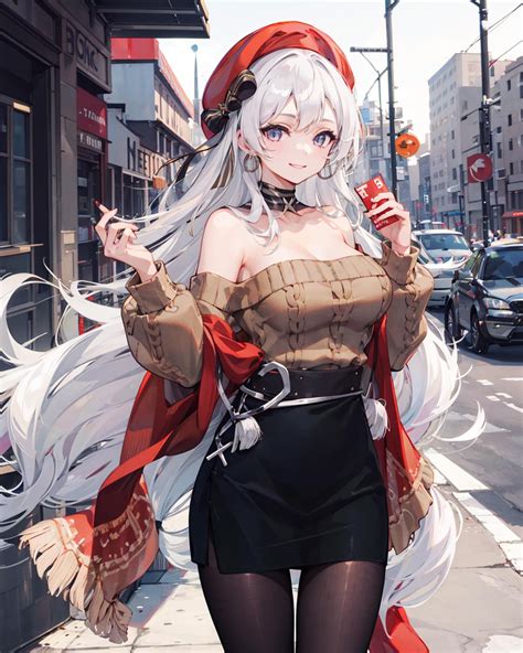 Belfast Azur Lane Shopping With The Head Maid Pocky Pocky