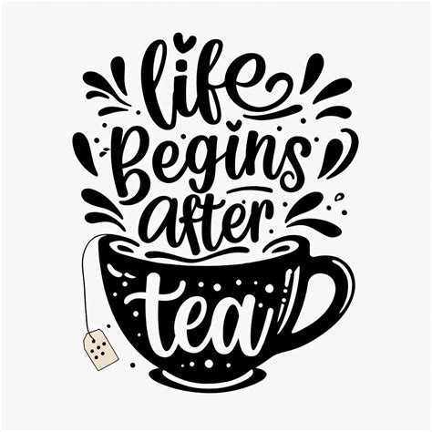 Whimsical Life Begins After Tea Motivational Quote Mug Playground