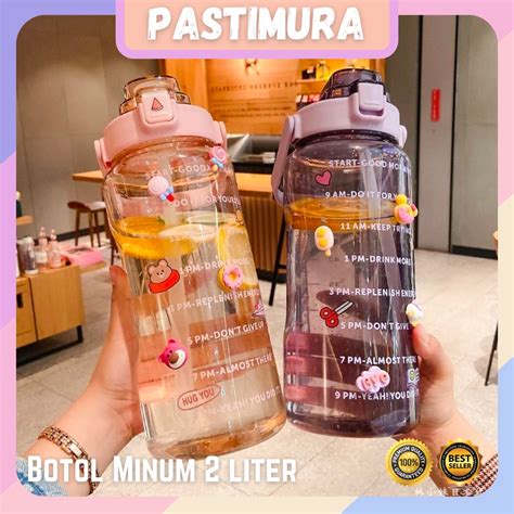 Jual Psm Botol Minum Liter Jumbo Motivasi Penanda Waktu Quifit