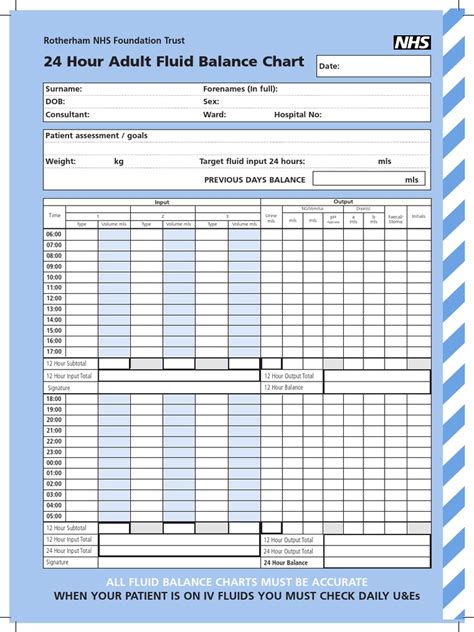 24hr Fluid Balance Adult Chartv3 1 Medical Specialties Health