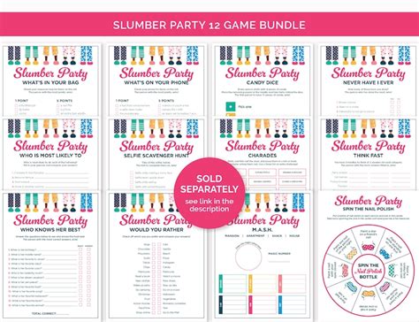 Slumber Party Spin The Nail Polish Bottle Printable Sleepover Game For