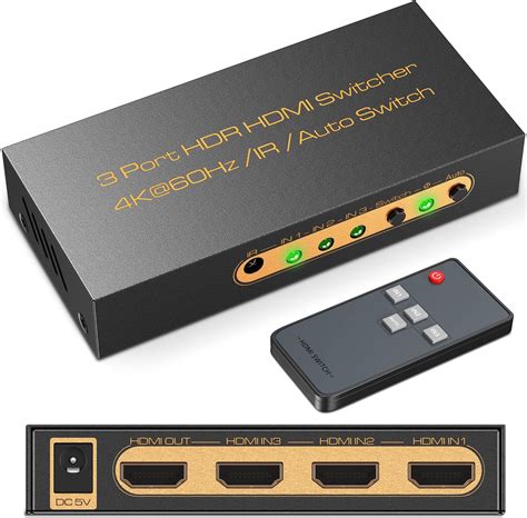 Amazon Hdmi Switch K Hz Splitter In Out With Ir Remote