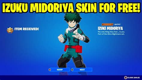 How To Get My Hero Academia Izuku Midoriya Deku Skin Now Free In