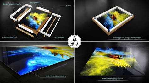 Impression Sur Verre 90x30cm Tableaux Image Bison Illustration Color