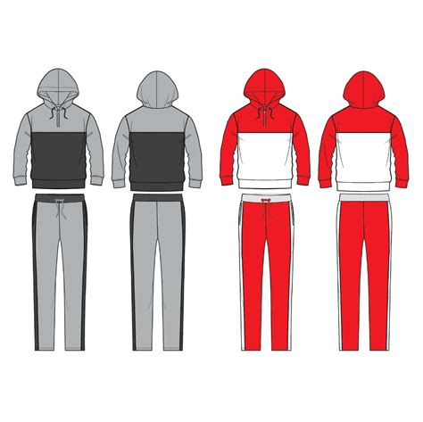 Tracksuit Fashion Flat Templates Technical Drawings Fashion Cad Designs For Adobe