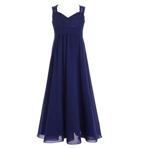Buy Long Lace Chiffon Flower Girl Dresses Navy Fabulous Bargains Galore