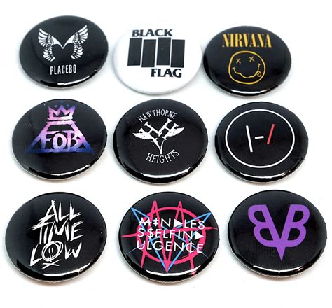 Band Logo Pins Rock Punk Metal Pop Music Pins Any Band Etsy