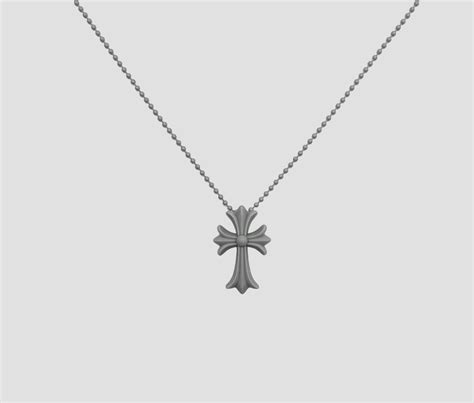 Chrome Hearts Grey Cross Silicone Necklace Blank Room