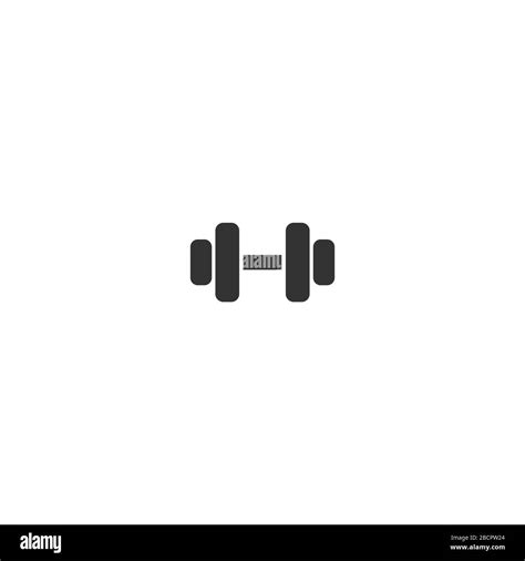 Barbell Dumbbell Icon Flat Vector Icon Isolated On White