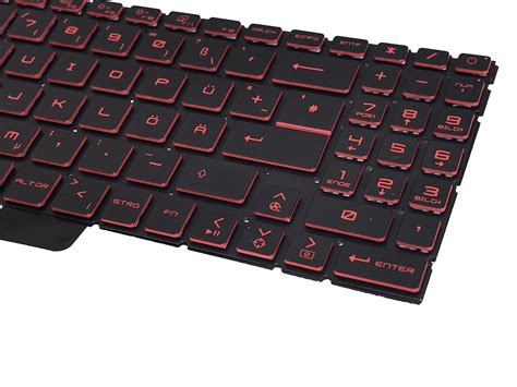 DEUTSCHE Tastatur Keyboard mit Rot Beleuchtung für MSI GF66 Katana