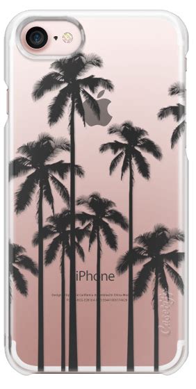 Casetify Iphone 7 Snap Case Black Summer Palm Trees On Transparent