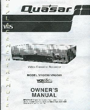 Buy Quasar VHQ550OM VHQ550 VHQ580 VQTS3107 TV/VCR Combo TV/VCR Combo ...