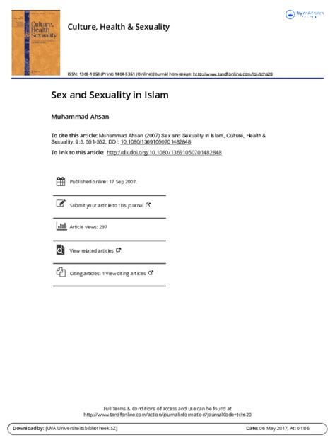 Pdf Sex And Sexuality In Islam