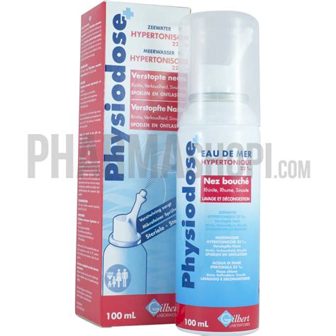 Physiodose eau de mer hypertonique nez bouché spray de 100 ml