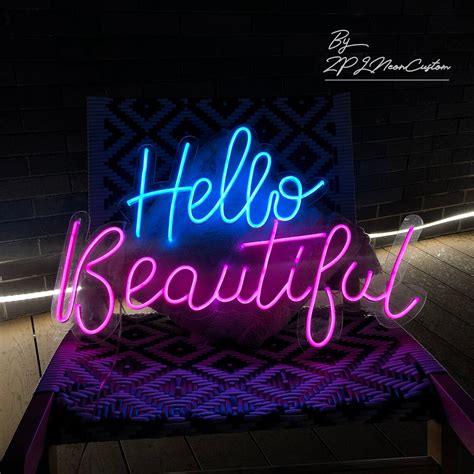 Hello Beautiful Led Neon Signs Custom Flex Led Neon Light Etsy