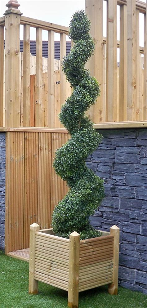 Amazon Best Artificial 5ft 150cm Boxwood Buxus Spiral Topiary Tree