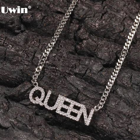 Uwin Custom Name Pendant Necklaces For Women Customized Iced Out Cz