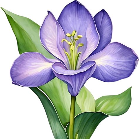 Premium PSD Watercolor Painting Of A Water Hyacinth Flower