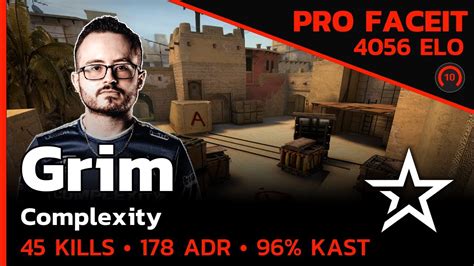 Grim Complexity 45 KILLS ON FACEIT MIRAGE FACEIT LVL 10 CSGO POV