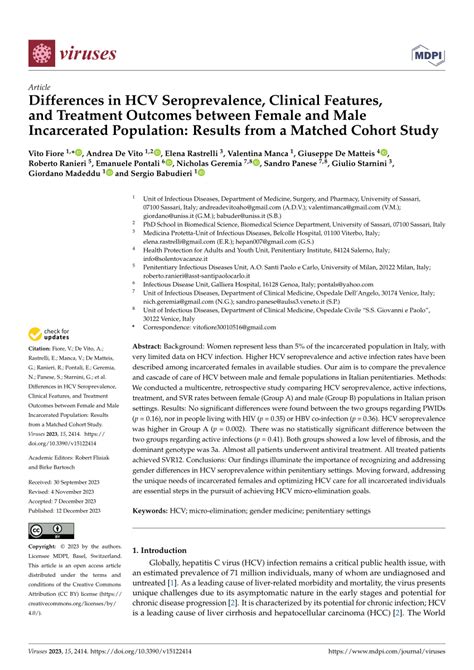 Pdf Differences In Hcv Seroprevalence Clinical Features And